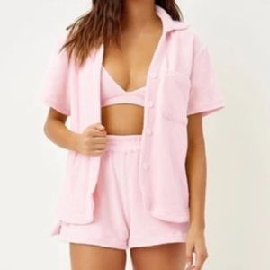 Frankie’s Bikinis Coco Terry Top and Shorts XS